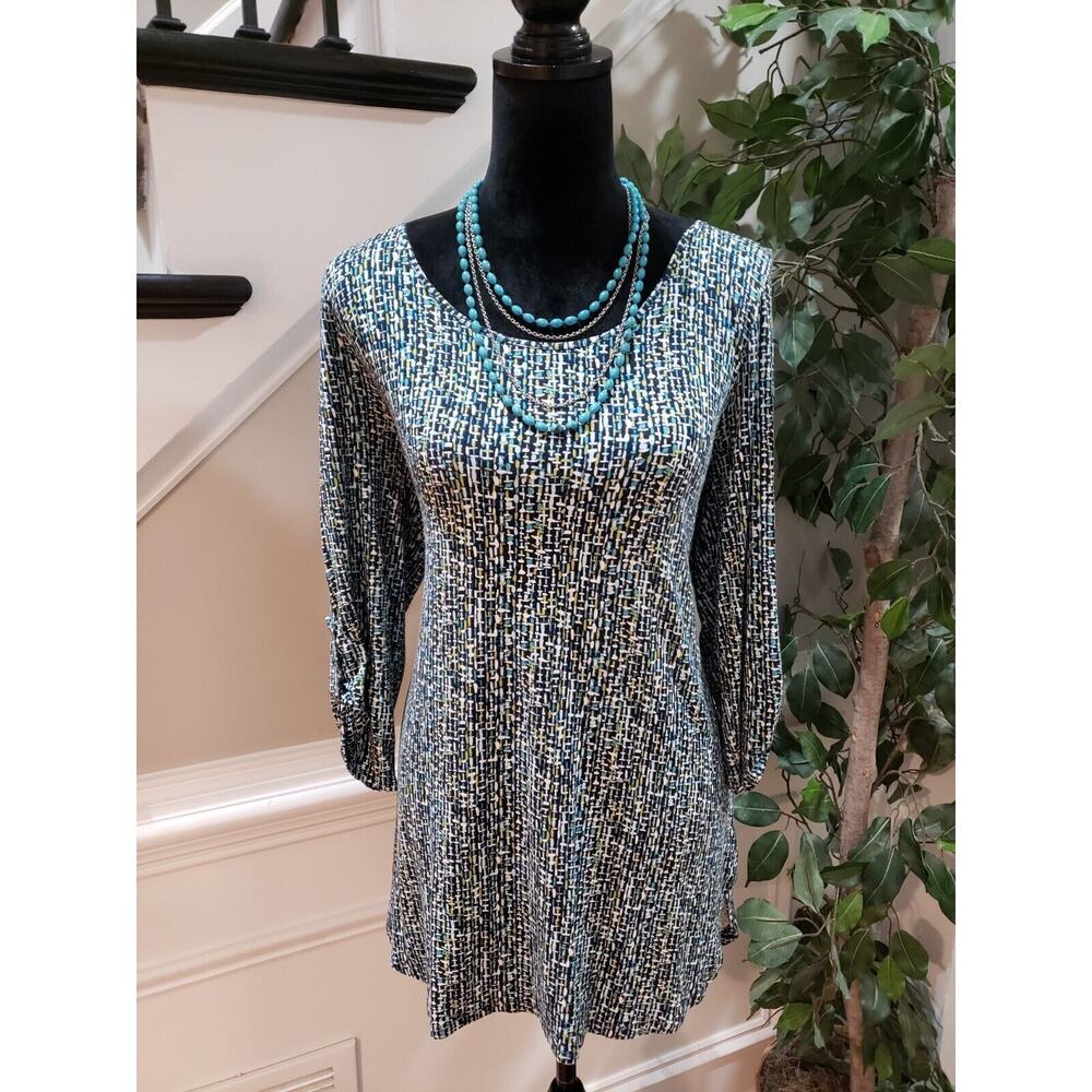 J. Jill Women's Multicolor Polyester Round Neck Long Sleeve Casual Top Blouse L